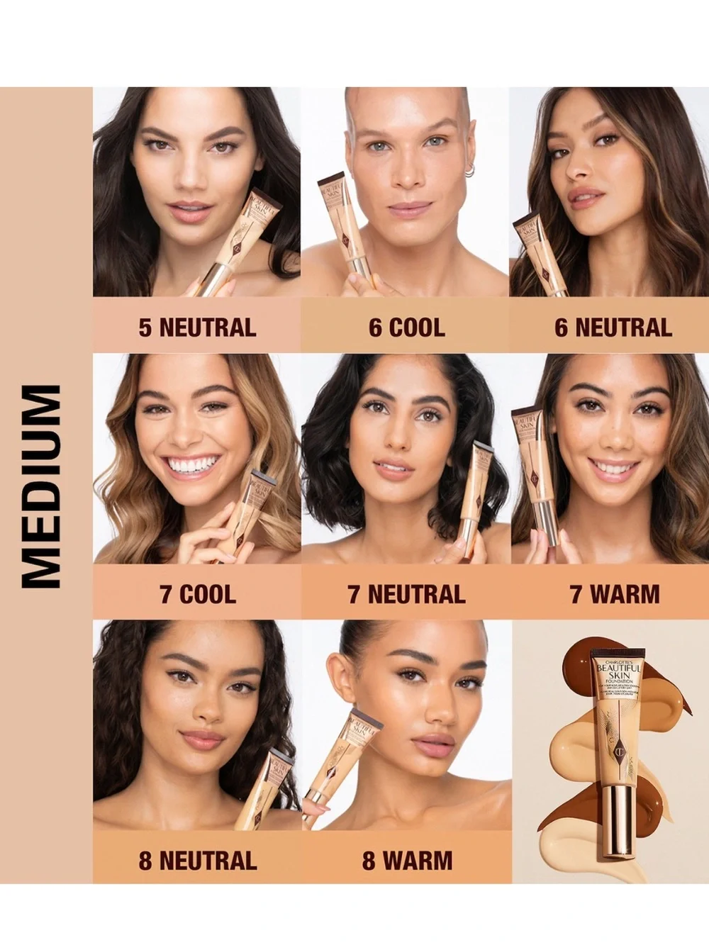 🆕CHARLOTTE TILBURY Beautiful Skin Med Coverage Foundation | Hyaluronic Acid - 5N